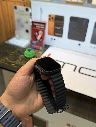 Smart saatlar: Apple Watch Ultra 2 Black Titanium Ideal veziyyetdedi. Xanim ishledib — 3