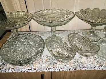 ed 10: Şüşə servis dəsti – klassik naxışlı ki Hamsi bir yerde satilir 20 — 2