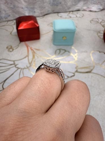 ağ qızılın qiyməti: Nişan, Üzük, Ağ qızıl, 585 Əyar, Brilyant, 0.26-0.50 Karat — 4