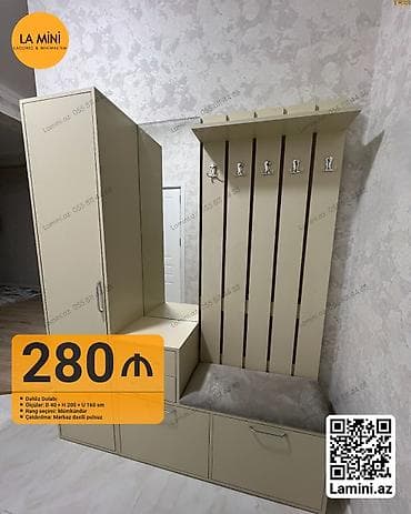 dehliz dolap: Dəhliz dəsti – minimalist dizayn, LAMINI - Komplekt tərkibi: şkaflı — 1