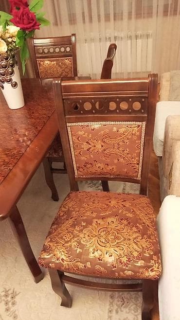 taxta dekor: Klassik üslublu yemək otağı d - Tərkibi: 1 yemək masası + stul - — 2