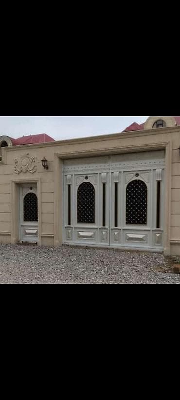 qapı setkaları: Dəmir Həyət darvazası, Mexaniki, Qapı ilə, rəng - Bej — 1