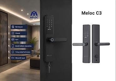 smart açar: Meloc C3 – Ağıllı qapı kilidi • Açılma üsulları: barmaq izi, PIN-kod — 1