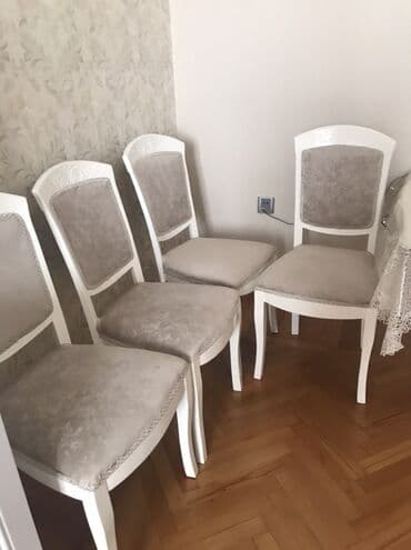 стулья бу: Qonaq otağı üçün, Qatlanmayan, rəng - Ağ Stul — 2