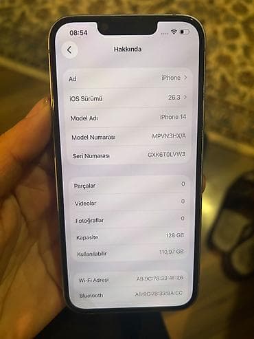 kondisioner ehtiyat hisseleri: IPhone 14, 128 GB, Blue Titanium — 5