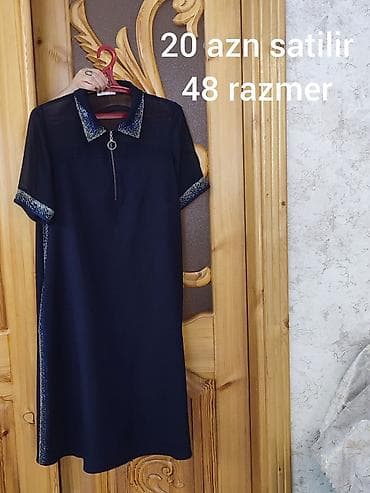 mini paltar: Qadın paltarları – müxtəlif modellər və ölçülər 1) Tünd göy gündəlik — 1