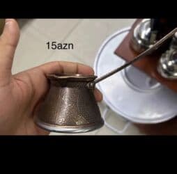 kofe satışı: Qəhvə dəsti, rəng - Gümüşü, Metal, 5 nəfərlik, Türkiyə — 11