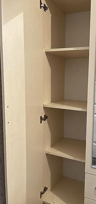 3 qapılı, Güzgülü, Bej, Digər material, Açılan, Düz dolab — 3