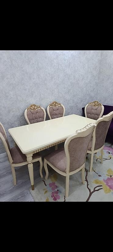 Qonaq otağı üçün, Açılmayan, Dördbucaq masa, 6 stul