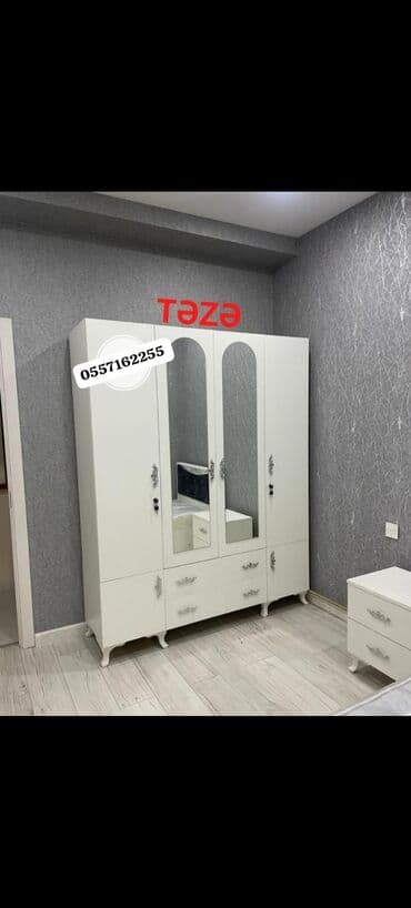 paltar asılqanı taxta: Yeni, 4 qapılı Düz dolab, Dolab-asılqan — 8