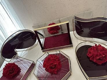 Zərif nişan/xınayaxdı üçün vitrin və dəstliklər dəsti 13 eded — 2