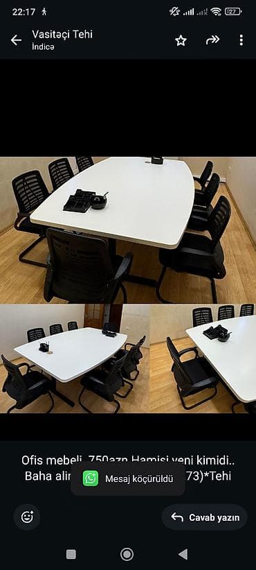Ofis masaları: Ofis mebeli. 750azn Hamisi yeni kimidi. Baha alinib. Ünvan genclik — 1