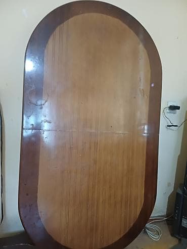 Qonaq masası, İşlənmiş, Açılan, MDF, Oval masa