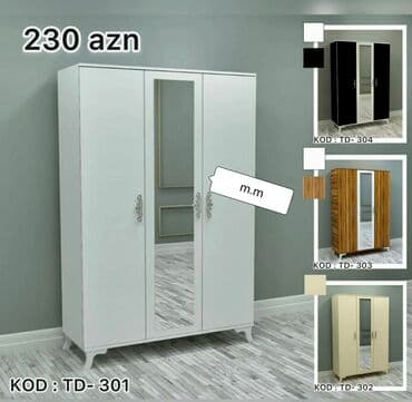 metbex şkafı: Yeni, Açılan, 3 qapılı Düz dolab, Şifonyer, Azərbaycan — 1