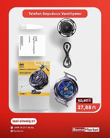 ventilyator mini: Telefon soyuducu ventilyatoru – CX08 Magnetic Cooling Fan Smartfon — 1