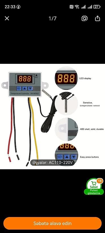 mercedes vito kreditle satisi: XH-W3002 Temperatur Nəzarət Cihazı - Giriş gərginliyi: AC 110–220V - — 1