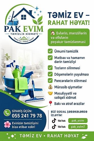 ev dami: Təmizlik | Ofislər | Ümumi təmizlik — 1