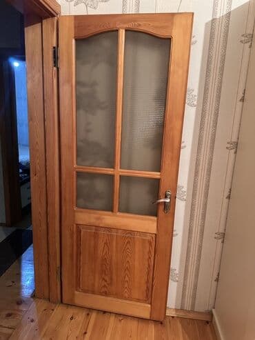 metbex canaqlari: Taxta interyer qapısı – şüşəli model - Material: tam ağac (təbii — 2