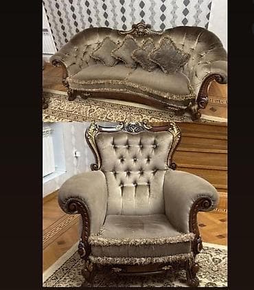 divan satisi: 280 Azn 1 divan 2 kreslo satilir.Yaxsi veziyyetdedir Ünvanı Qara — 1