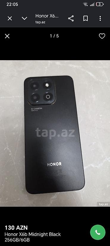 Honor X6b, 128 GB, rəng - Qara