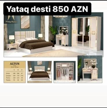 ders masaları: İkinəfərlik çarpayı, Dolab, Termo, 2 tumba, Azərbaycan, Yeni — 4