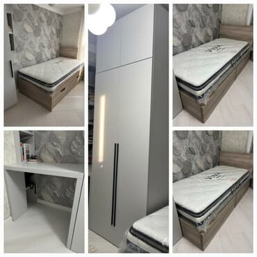 Oğlan və qız üçün, Yeni, 2 təknəfərlik çarpayı, Yazı masası, Dolab