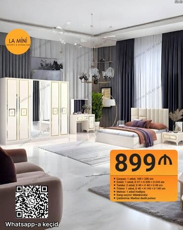 Divan və kreslo dəstləri: Yataq otağı dəsti – La Mini (Laconic & Minimalism) Komplektə — 1