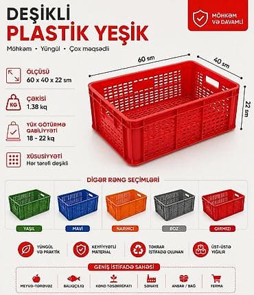 termo box: Plastik yeşik(tara,sebet,yesik,qutu) istehsalı. ölçülər 60/40/10sm — 5