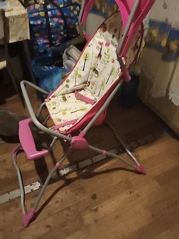 kukla sekilleri: Uşaq yemək stulu / çevrilən yelləncək-stul - 2-si 1-də funksionallıq — 2