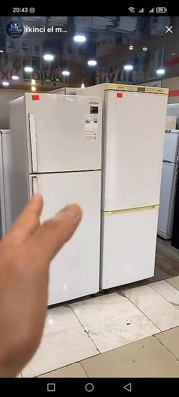 dondurucu: 2 qapılı Samsung Soyuducu Satılır, rəng - Ağ, Təkərli — 1