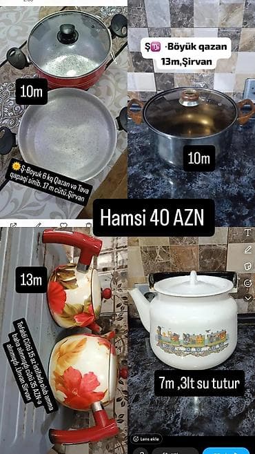 qaz peçi işlənmiş: Qazan, rəng - Qırmızı, Paslanmayan polad, Tefal — 1