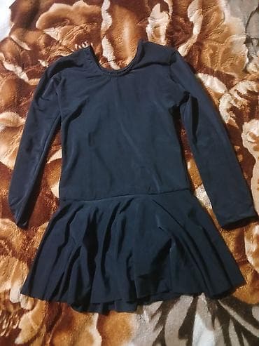 dəri baletkalar: Qara rəngli rəqs/balet geyimi - Model: uzunqollu, dairəvi yaxalı - — 1