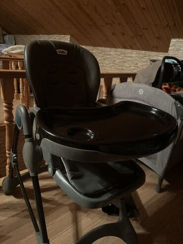 Столы для кормления: Kidilo uşaq yemək stulu - Rəng: tünd boz/qartalbozu, qara tepsili - — 2