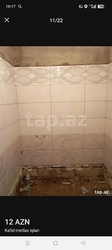 setka qapi qiymeti: Xidmət: Kafel-metlax işləri - Hamam, tualet, mətbəx və döşəmə-divar — 4