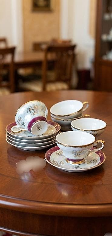 madonna servis: Çay dəsti, rəng - Çəhrayı, Farfor, Madonna, 6 nəfərlik, Yaponiya — 1