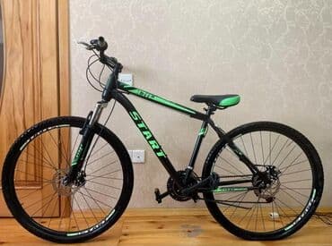 velosiped isma: START markalı, qara və yaşıl rənglərdə olan dağ velosipedi. Dağ — 5