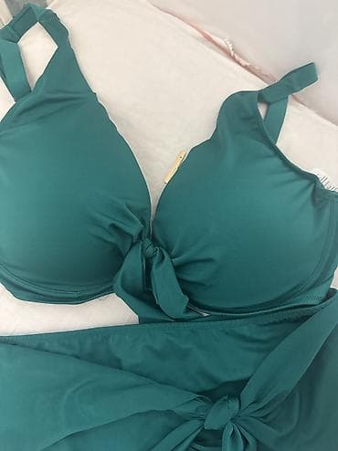 ic geyim: Iki hissəli qadın bikini dəsti – zümrüd-yaşıl rəngdə - Üst — 4