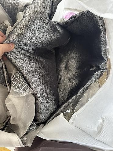 Ev üçün dekor: Qara-gümüş rəng çalarlarında pərdə dəsti - Tərkib: sıx toxumalı — 1