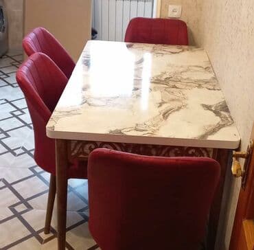 Masa və oturacaq dəstləri: Mətbəx üçün, Yeni, Açılan, Dördbucaq masa, 4 stul — 2