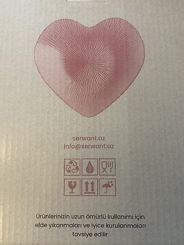 Qab-qacaq və mətbəx ləvazimatları: Made in Türkey — Meyvə qabı Şüşə dekorativ qab – ürək formalı — 5