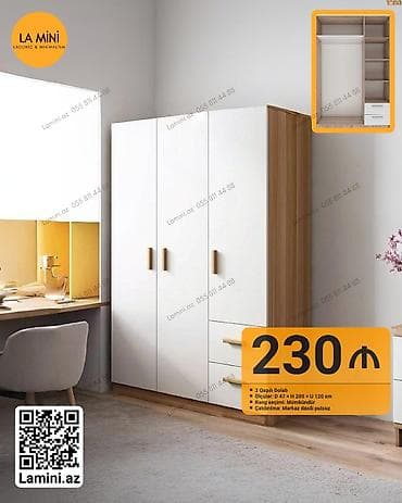 hamam dolapları: 3 qapılı, Siyirməli, Ağ, Taxta, Açılan, Düz dolab — 1