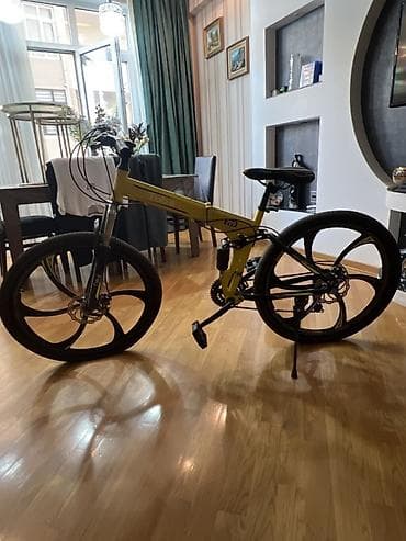 Qatlanan dağ velosipedi – 26” magnezium təkərlərli arxa tormuz əyləci — 1