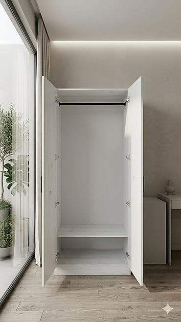 parca dolab: 2 qapılı, Boz, Taxta, Açılan, Düz dolab — 2