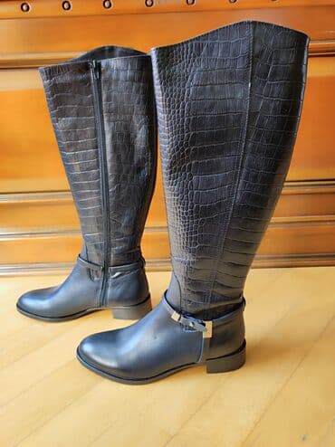 qadin botlari: Uzunboğaz, Ölçü: 38, rəng - Qara, Yeni — 3