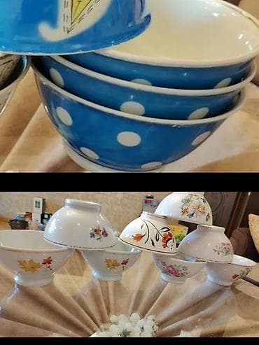 Məişət qabları dəsti – şüşə və porselen - 6 edədi 10 Cristalleria