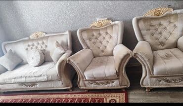 Klassik divan, 2 kreslo, Bazasız, Açılmayan