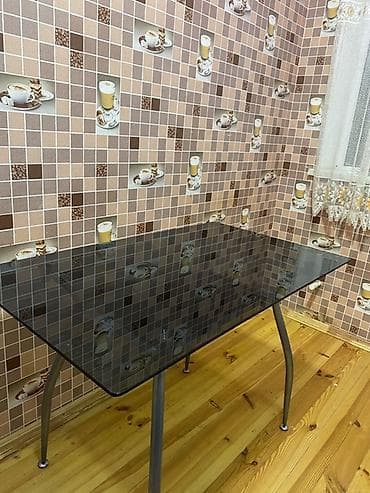 стол в кухню: Кухонный стол, Нераскладной, Стекло, Прямоугольный стол — 3