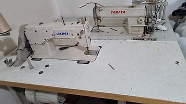 Sənaye tikiş maşınları dəsti - Markalar: Juki (sol tərəf) və Yamata