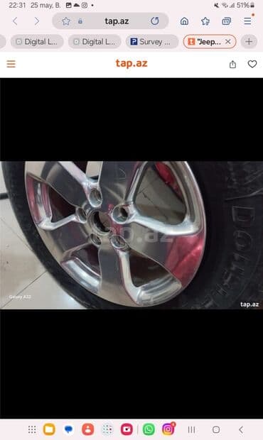 təkərdən əl işləri: Jeep Grand Cherokee üçün gümüşü rəngli, altı guşəli təkər diskləri — 4