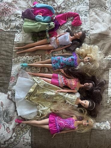 Barbie original kuklalar və geyim dəsti - 6 ədəd müxtəlif Barbi